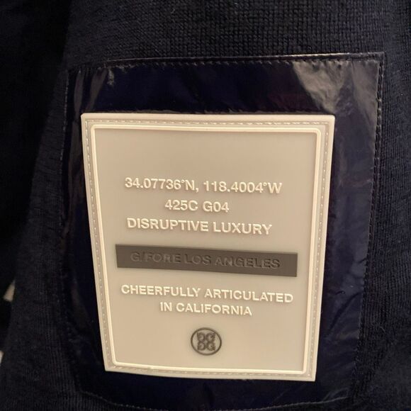 G/FORE Golf Quilted Polished Nylon Wool Lined Puffer Vest Navy Mens Retail $475 - Picture 11 of 11